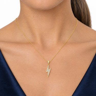 Volta Pave Lightning Bolt Pendant Necklace