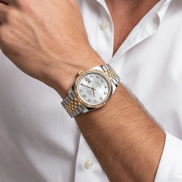 Datejust Watch With Diamond Dial And Fluted Bezel