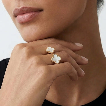 White Clover Between The Finger Ring