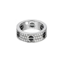 18K White Gold Love Diamonds Ceramic Ring