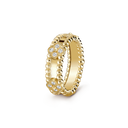 18K Yellow Gold Perlée Clovers Ring