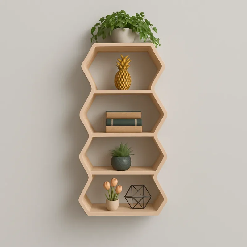 Contemporary Wall Shelf Stylish Zigzag Design for Home Decor