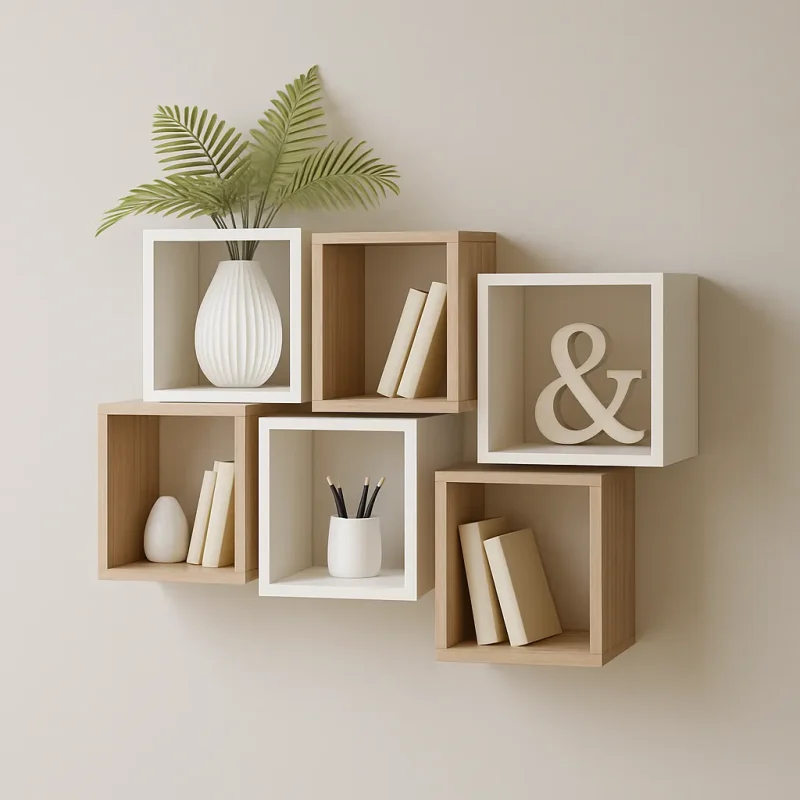 Floating Wall Shelf Stylish Cubes Design for Modern Spaces