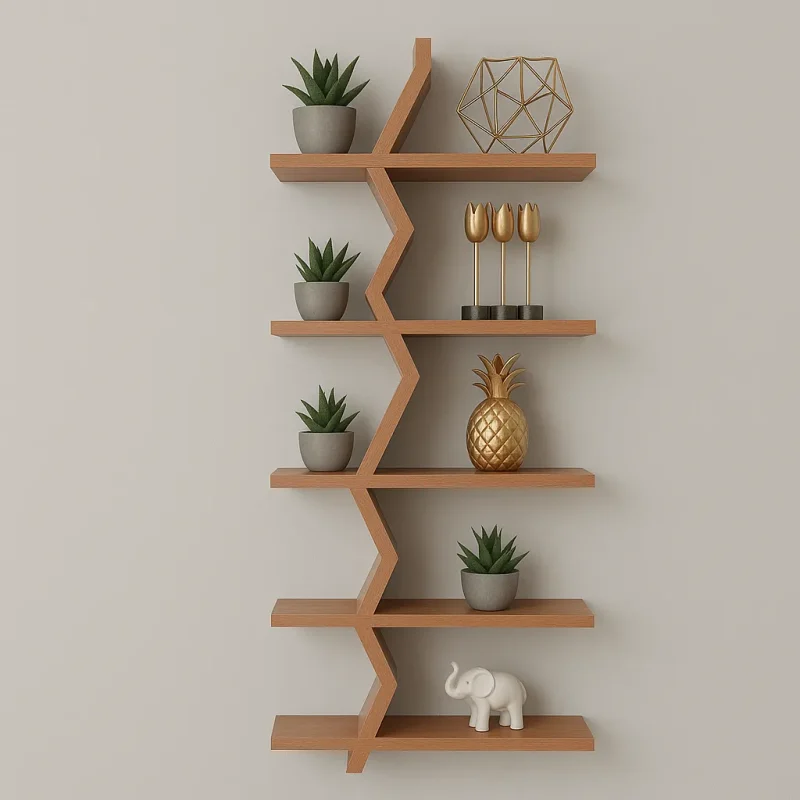 Modern Wall Shelf Stylish Zigzag Design for Home Decor