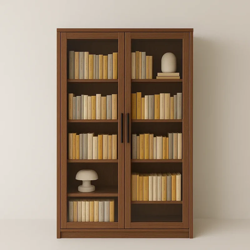 Modern Wooden Bookcase Stylish Storage Cabinet for Books Decor