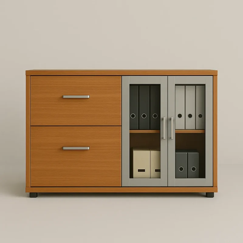 Stylish Wooden Filing Cabinet Modern Office Storage Solution