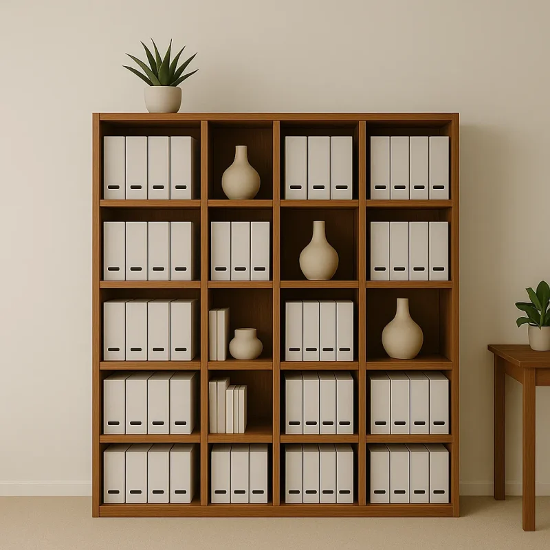 Modern Wooden Storage Shelf Stylish Bookcase for Documents Files