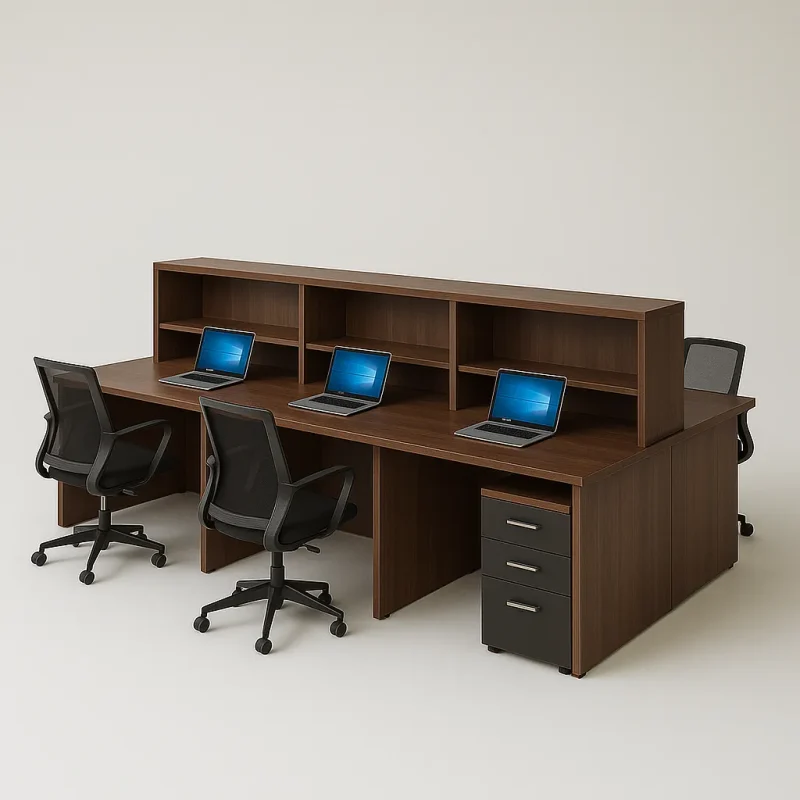Private Office Desk Cluster Sleek Design for Productive Teams