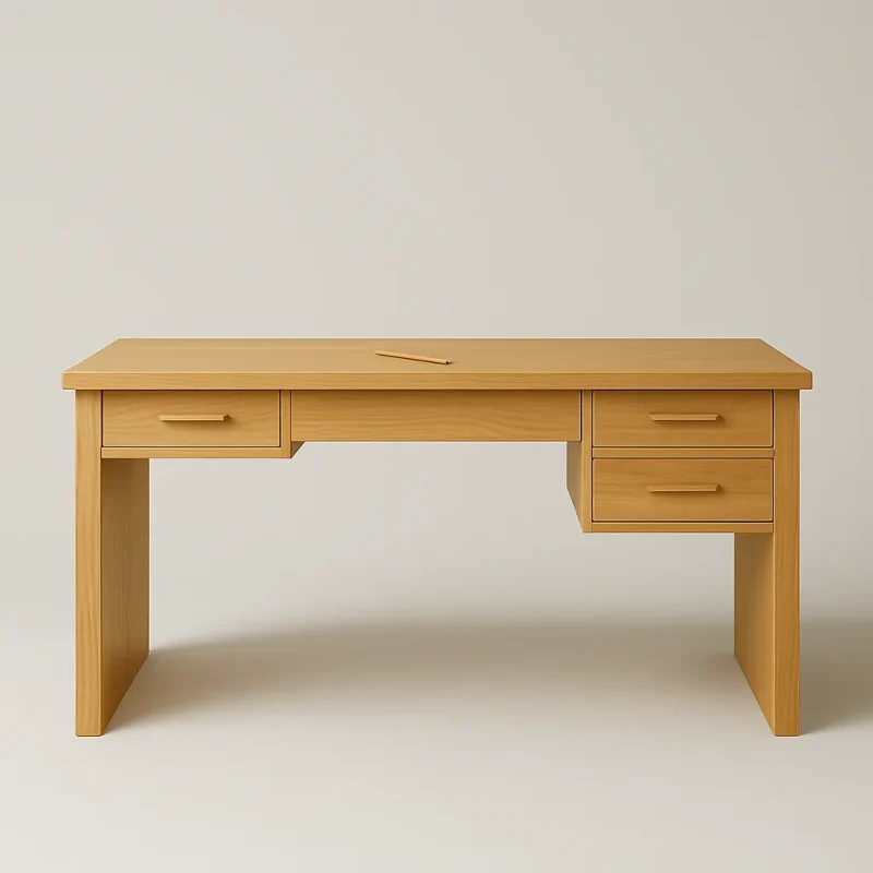 Wood Tone Desk Drawers Clean Productivity Design