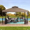 10x12 Steel Frame 2-Tier Soft Top Gazebo with Ceiling Hook