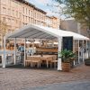 20'x 40' Upgraded Galvanized Heavy Duty Gazebo Party Wedding Tent Canopy Carport Shelter with Carry Bags(20x40, White), Event Canopy