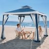 10x10 Soft Top Gazebo with Mosquito Netting - Navy & White