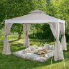 10x10 Soft Top Gazebo with Mosquito Netting - Beige & White