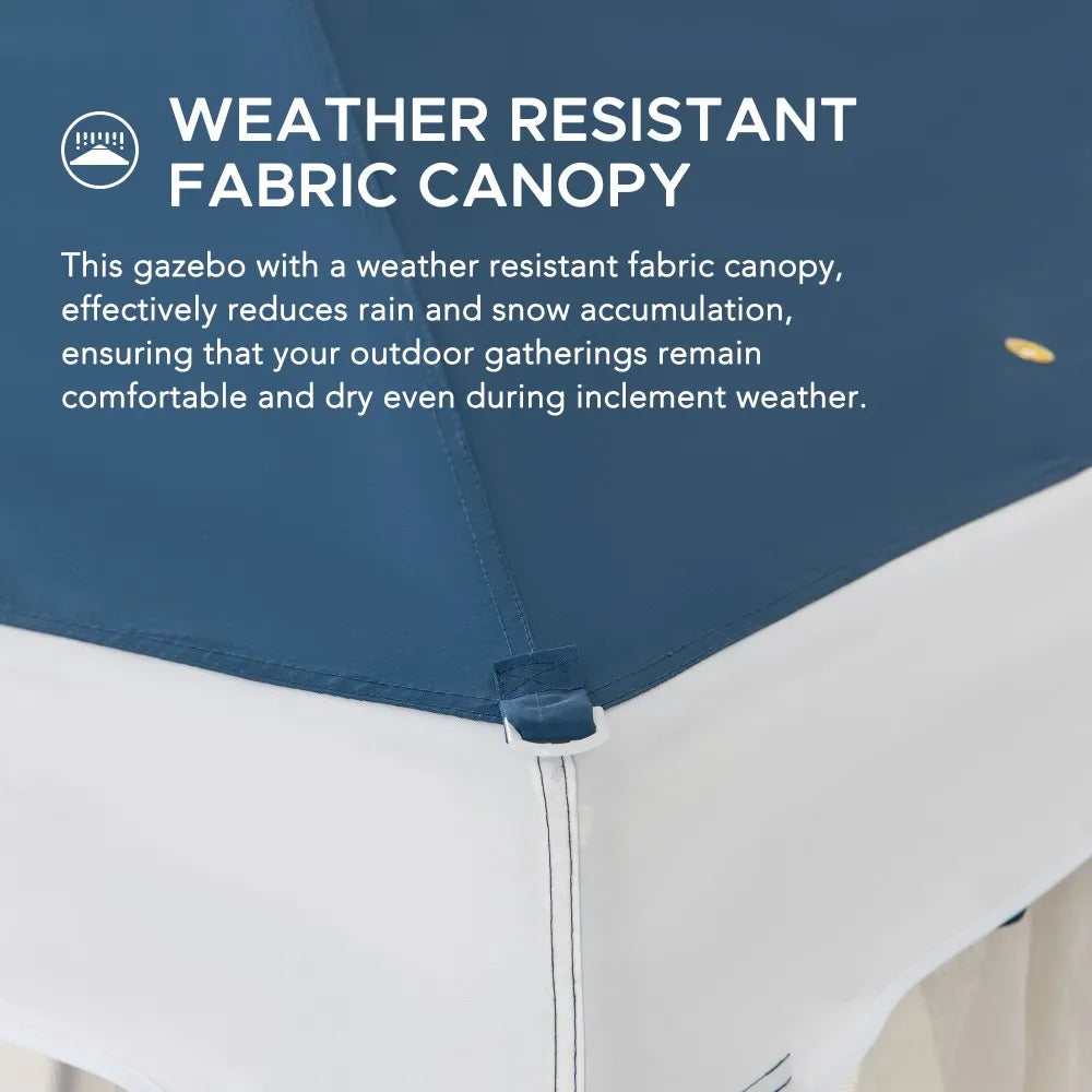 8x8 Soft Top Gazebo with Mosquito Netting - Navy & White