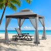 8x8 Soft Top Gazebo with Mosquito Netting - Gray & Black