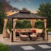 11x13 Metal Gazebo with Aluminum Frame and Privacy Netting