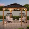 9x9 Cedar Gazebo with Brown Metal Roof and Ceiling Hook