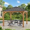 11x11 Hip Roof Wooden Gazebo with Polycarbonate Skylight