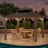 11x11 Wooden Frame Backyard Hardtop Gazebo with Ceiling Hook - Upgrade Weathered Cedar