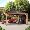 13x15 Wood Frame Gazebo with Translucent Skylight