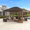 13x15 Wilmington Aluminum Frame Hardtop Gazebo with Planters