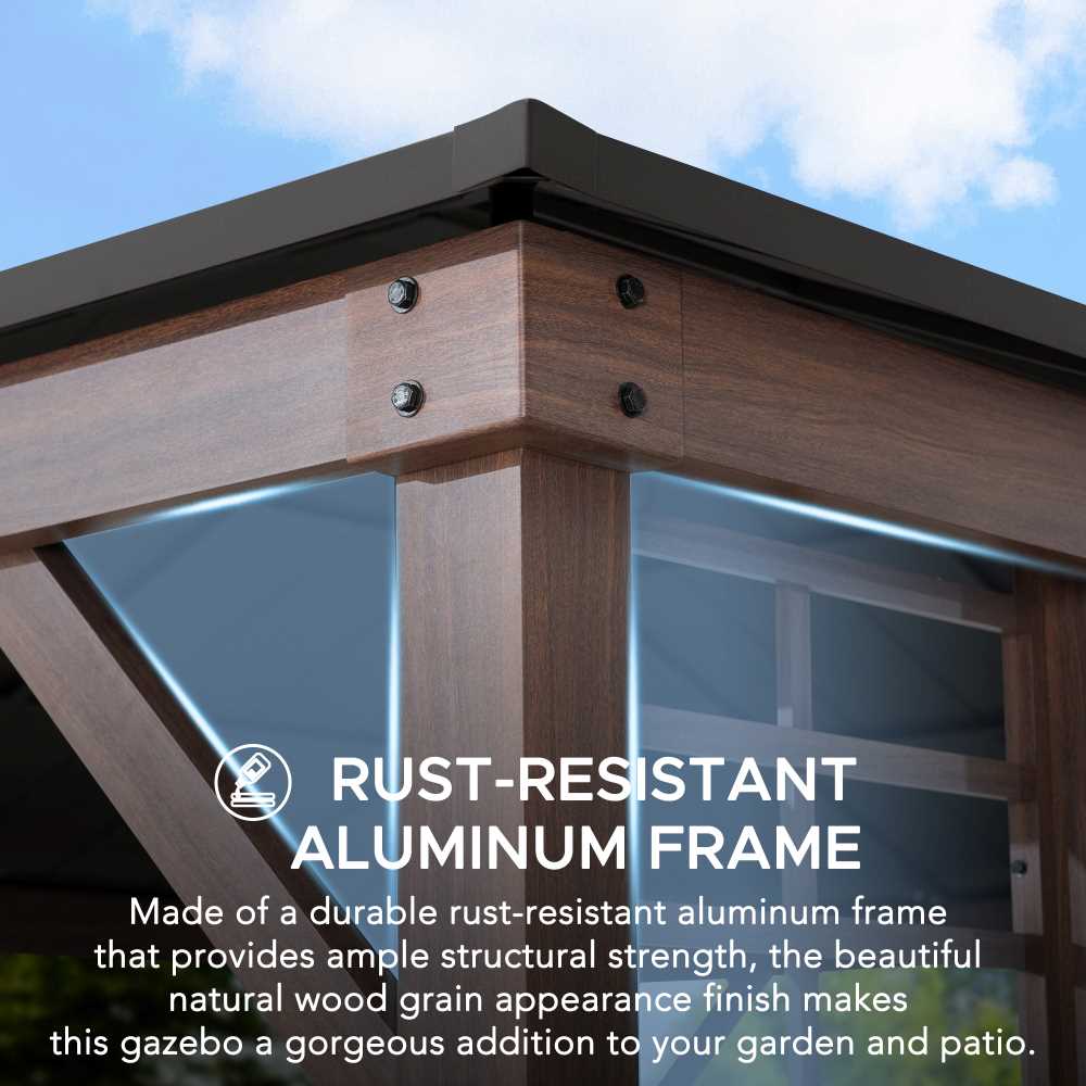 13x15 Wilmington Aluminum Frame Hardtop Gazebo with Planters