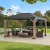 11x13 Black Steel Hardtop Gazebo with Skylight