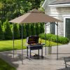 5x8 Pop up Grill Gazebo with Magnetic LED Light and Carrying Bag - Brown