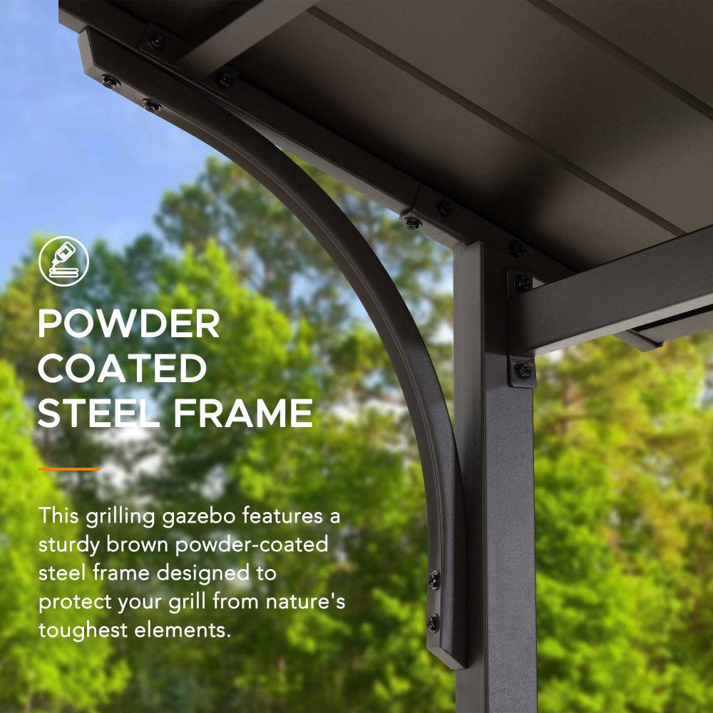 5x8 Grilling Gazebo with Hooks and Bar Shelves for BBQ