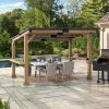 10x12 Cedar Gazebo Pergola with Bar Shelves and Power Port