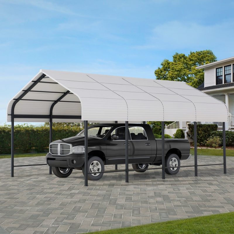 12x20 Heavy Duty Metal Carport Gazebo with Ceiling Hook