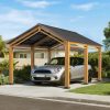 11x13 Small Wooden Carport Gazebo with Ceiling Hook