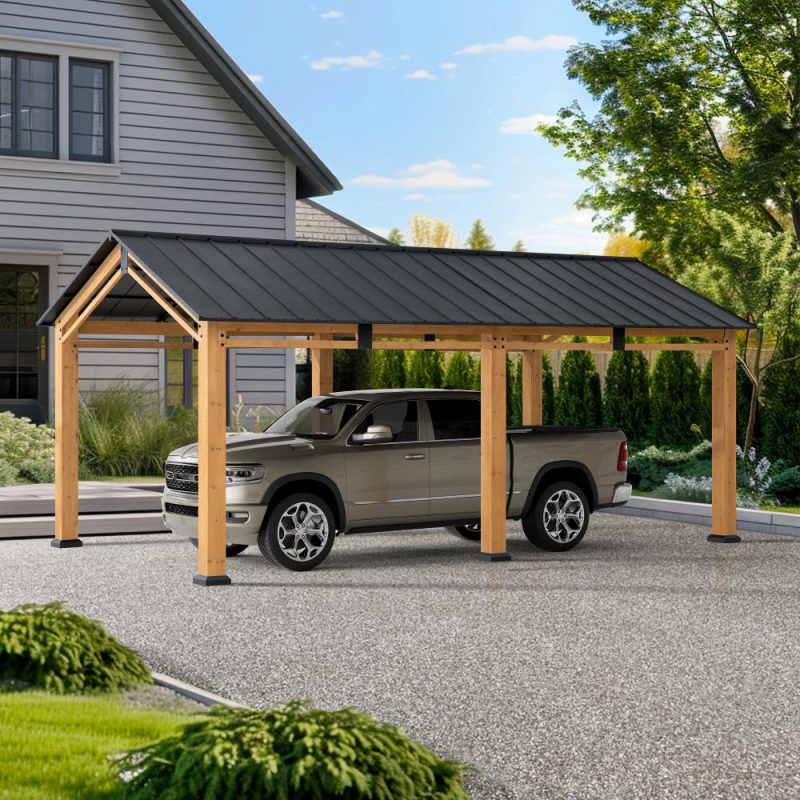 11x20 Wood Carport Gazebo Kits with Ceiling Hooks - Standard