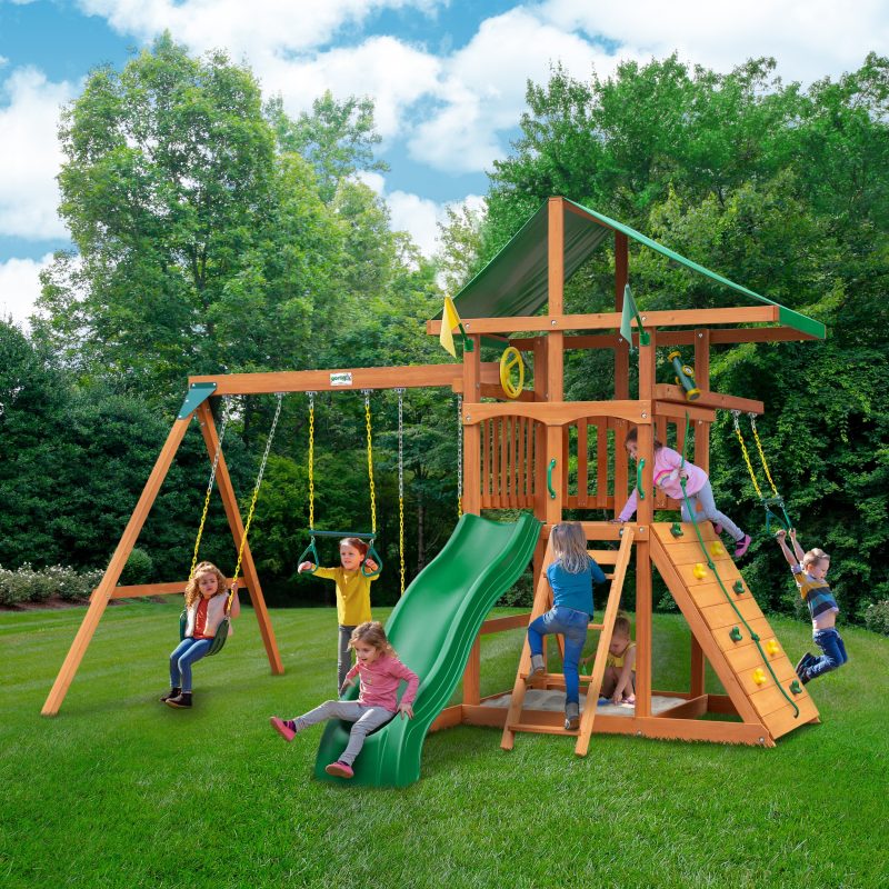 Playsets Outing With Trapeze Bar Swing Set