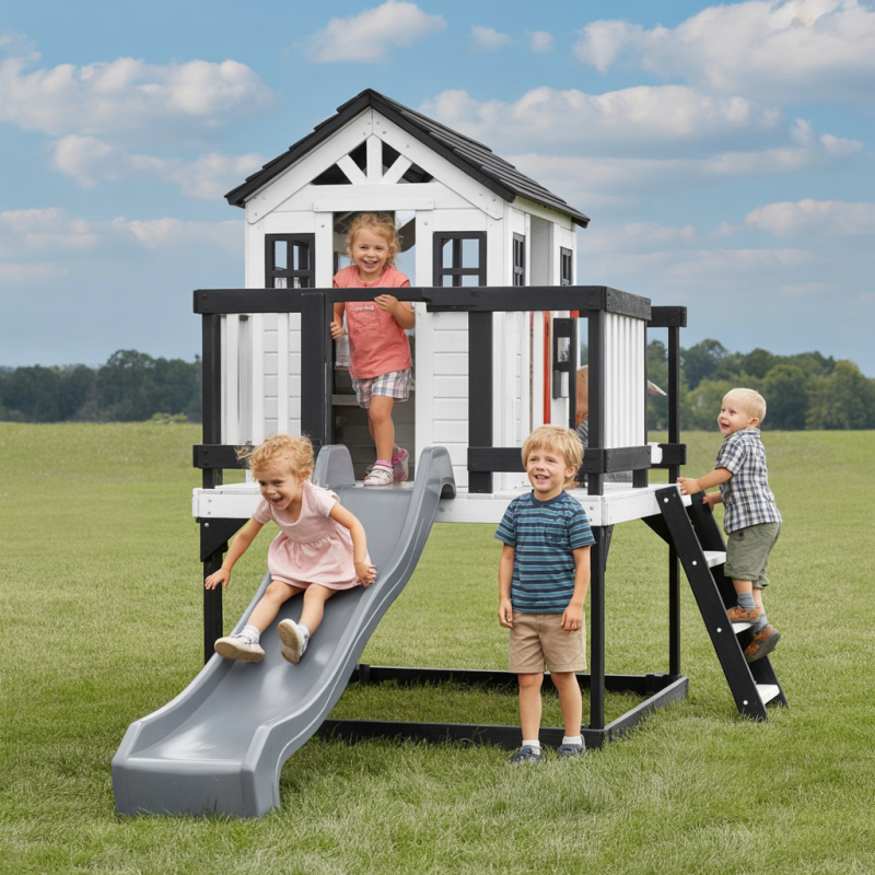 Sweetwater Heights Elevated Playhouse With Slide And Ladder