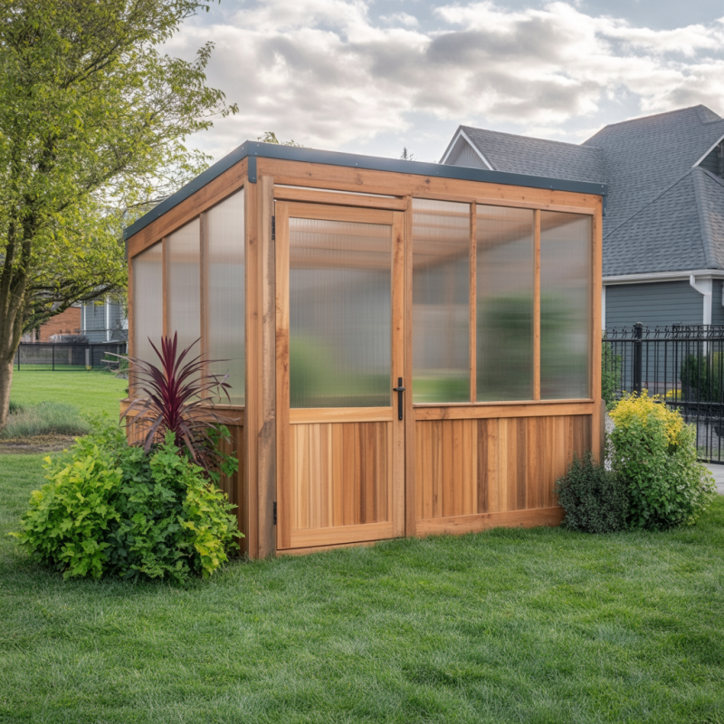 Cedar Greenhouse with Polycarbonate Panels