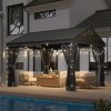 10' X 12' Hardtop Gazebo, Aluminum Outdoor Gazebo with Galvanized Steel Gable Roof Canopy, Patio Permanent Metal Gazebo Pavilion with Netting, for Garden, Backyard, Deck