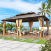 12' x 20' Gazebo Aluminum Frame Gazebo with Galvanized Steel Double Roof
