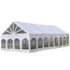 Canopies 40'x20' PVC Marquee Fire Retardant Party Tent Wedding Canopy Gazebo with Steel Frame, Removable Side Window Walls and Clear End Panels - White
