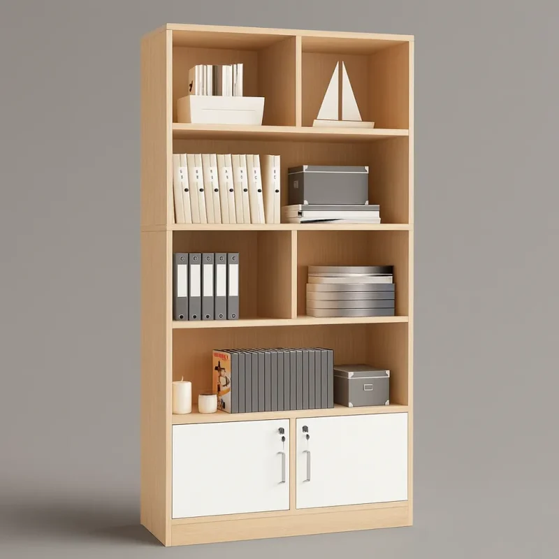 Modern Wooden Filing Cabinet With Storage Shelves For Office