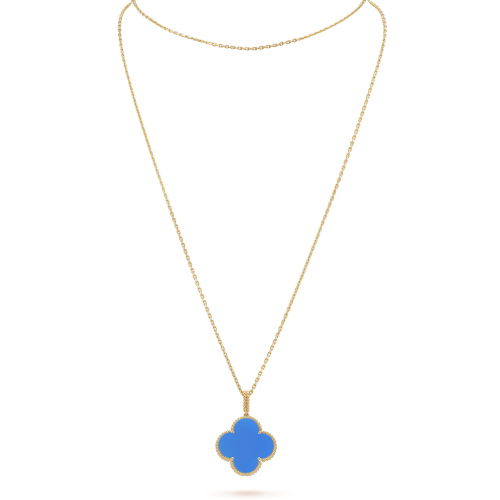 Pnstime Magic Alhambra Agate Clover Necklace Elegant