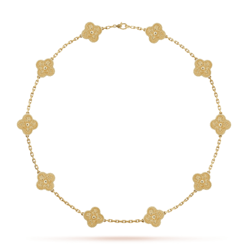 Pnstime Vintage Alhambra 10 Motifs Necklace