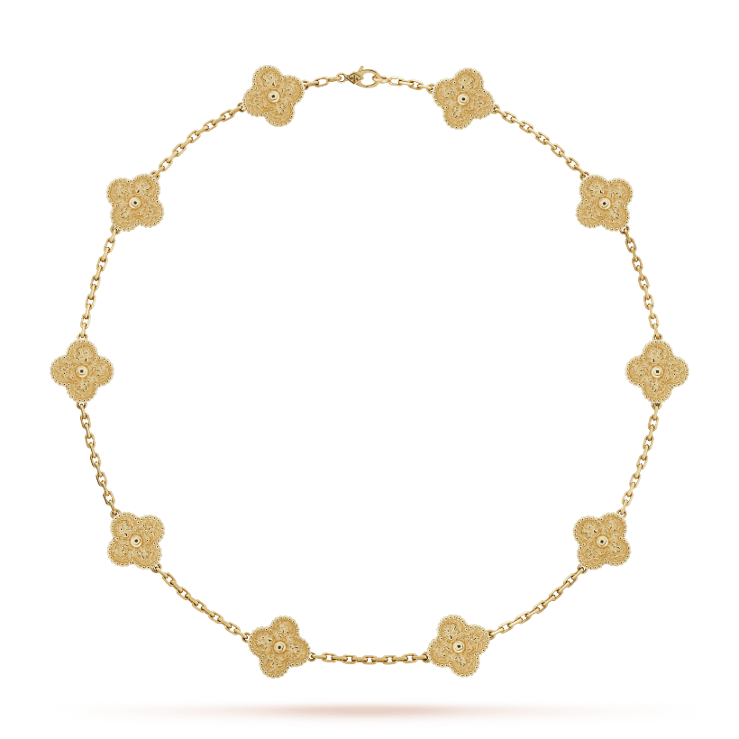 Pnstime Vintage Alhambra 10 Motifs Necklace