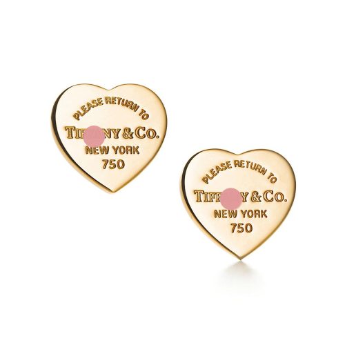 Pnstime Return to Heart Tag Stud Earrings