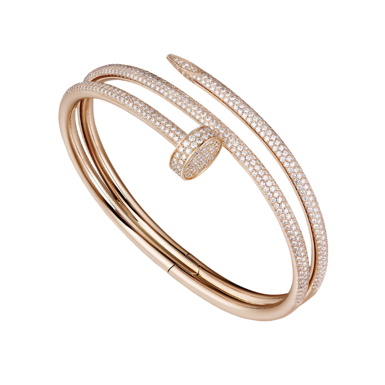 Pnstime Juste Un Clou Full Diamonds Bangle Bracelet Couple Women - Image 2