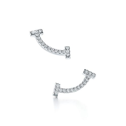 Pnstime T Smile Diamonds Earrings