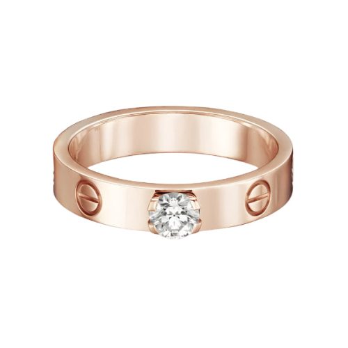 Pnstime Love Solitaire Ring Elegant