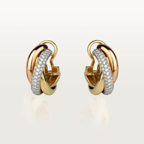 Pnstime Trinity Diamond Earrings for Women