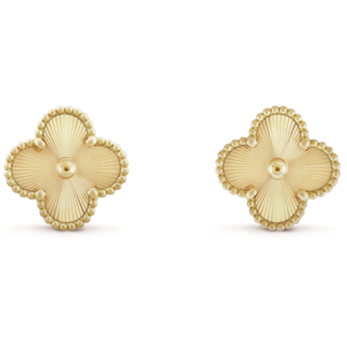 Pnstime Vintage Alhambra Earrings Guilloché Jewelry Gift