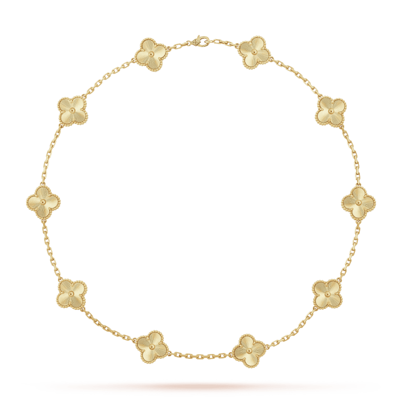 Pnstime Vintage Alhambra 10 Motifs Necklace